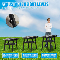 WEBROIL side shelves and six hooks displaying tool organization and quick access