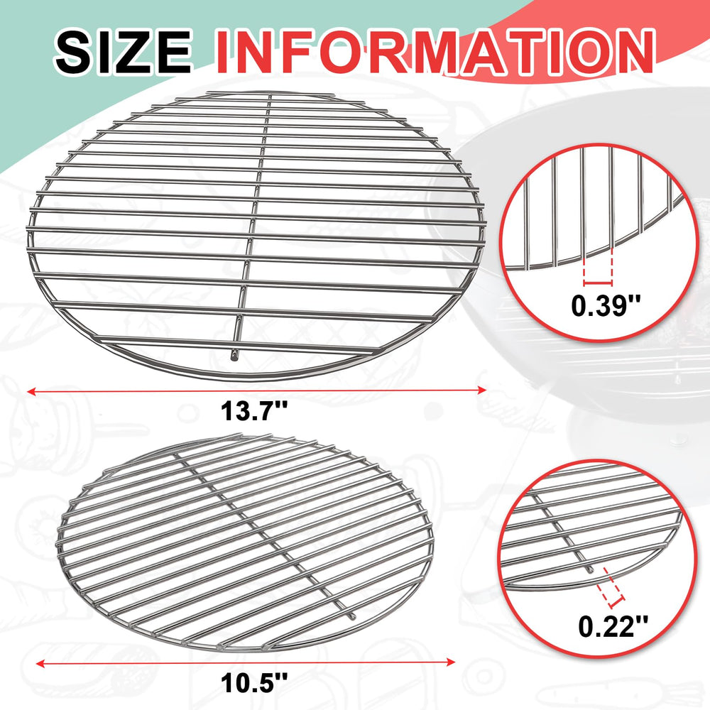 WEBROIL grates beside ruler showing exact size for correct fit