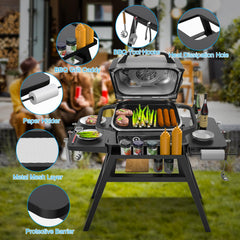 WEBROIL top platform with Ninja grill illustrating secure fit and cooking convenience