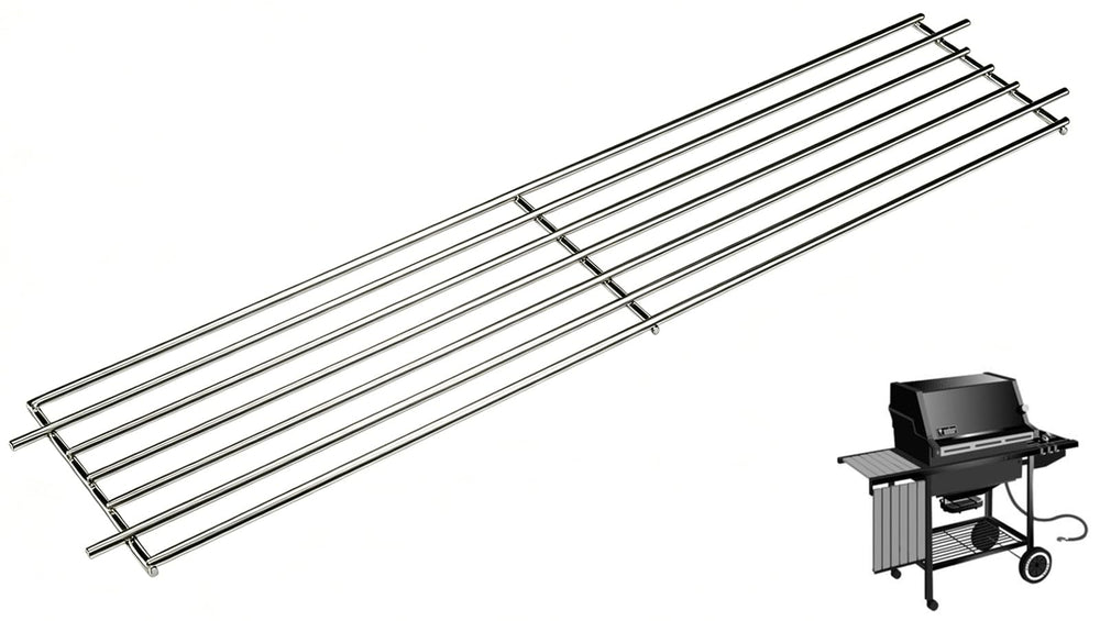 WEBROIL warming rack front view showing full 24.9 inch span and durable finish