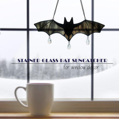 WeDcpcin bat hanging in window producing colorful reflections and ambiance