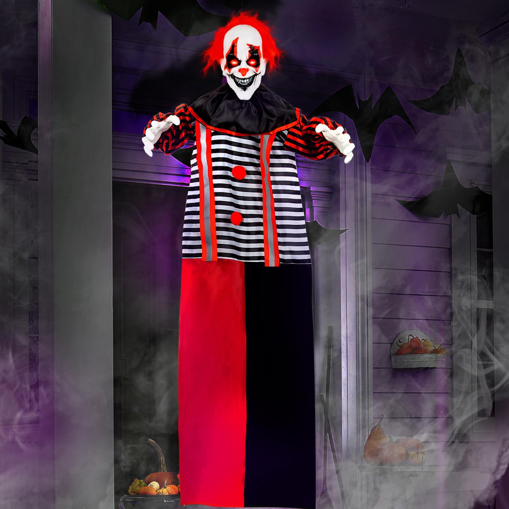 WeDoSoy front view of 56-inch clown showing full costume and face for dramatic display