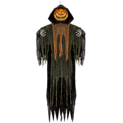 WeDoSoy front view of 59-inch hanging pumpkin showing dramatic presence and curb appeal
