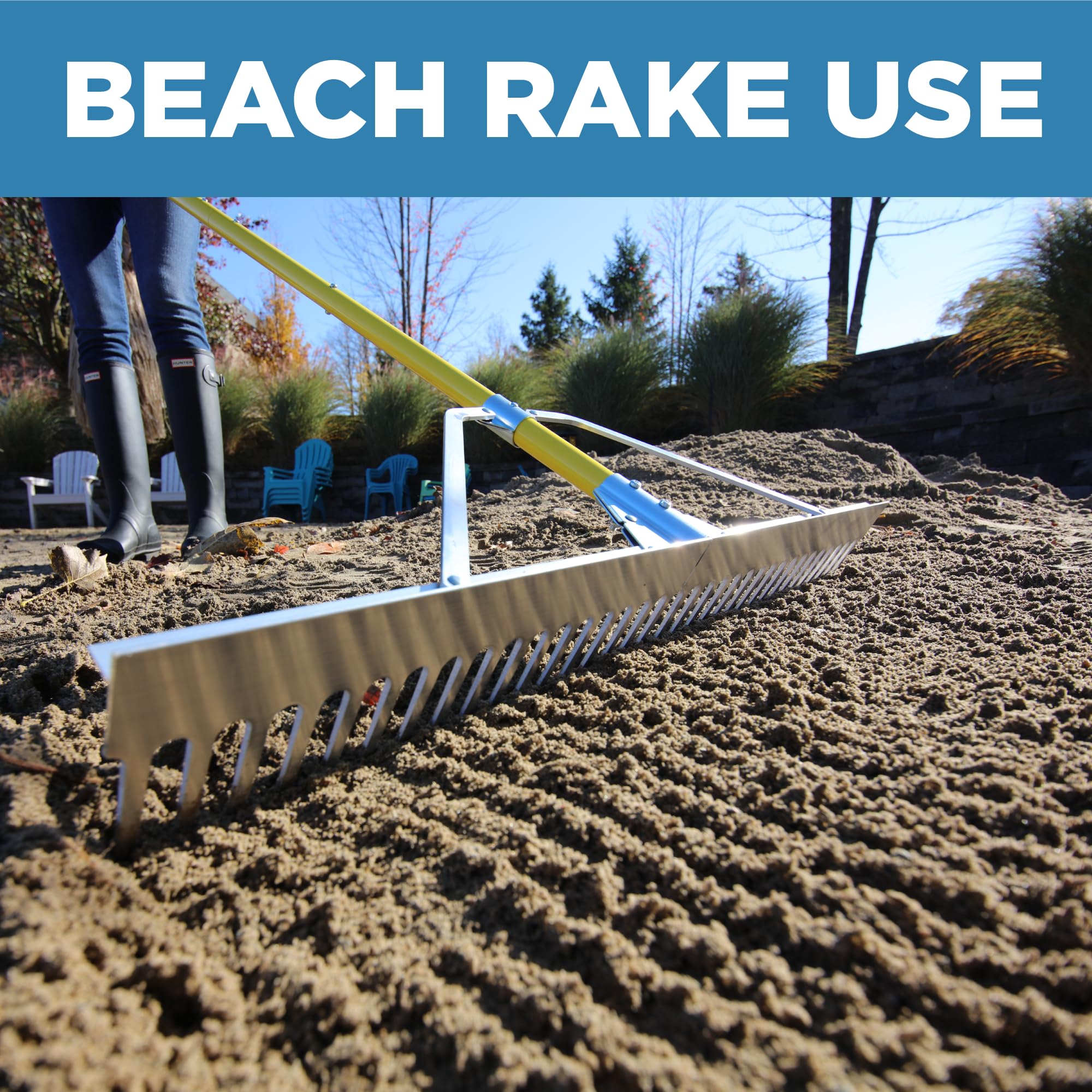 Weed Razer grooming a sandy beach for tidy shoreline finishing