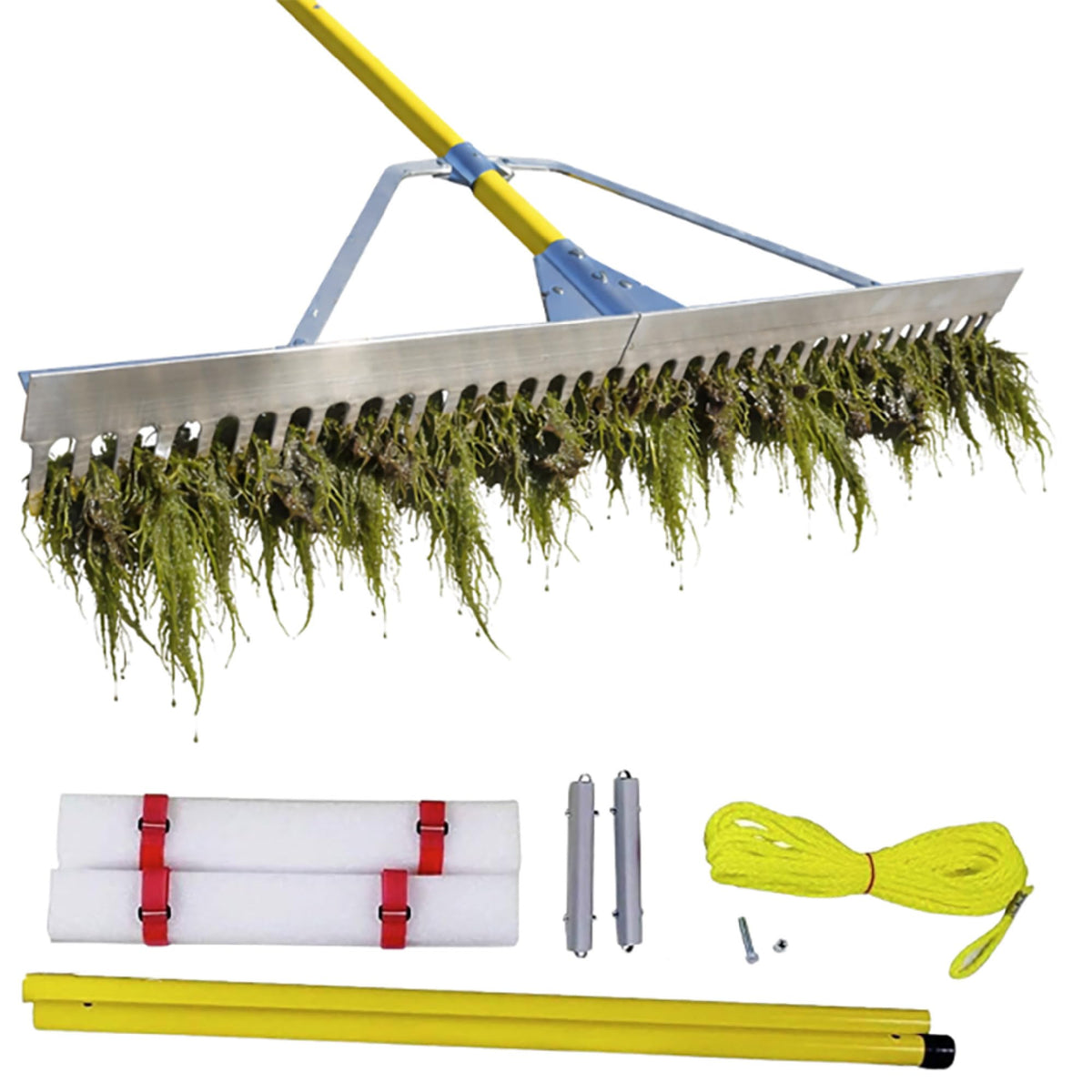 Weed Razer front view showing full rake and handle for quick identification