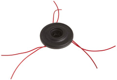 WEED WARRIOR head beside ruler and line strips showing scale and quick-reload convenience