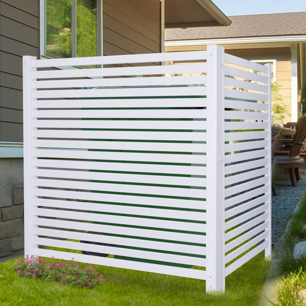 WEEDING front panel overview showing clean white fence and curb appeal