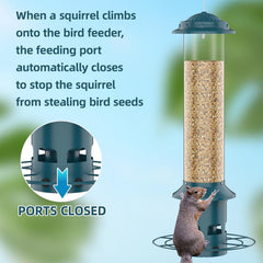 WeeFeetc closeup of weight mechanism, deters squirrels with reliable closure