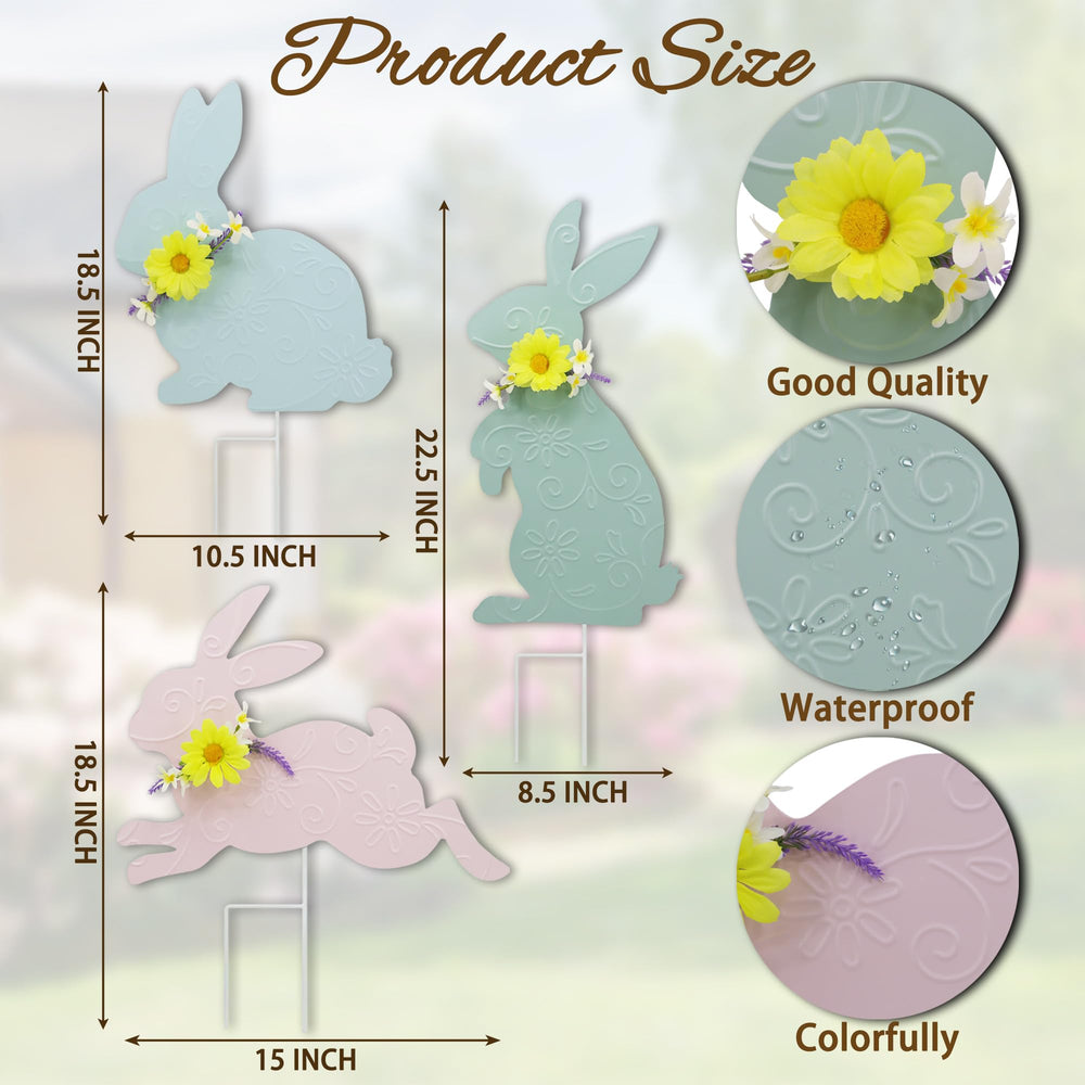 Weibefee stake next to hand showing size and easy-to-insert benefit