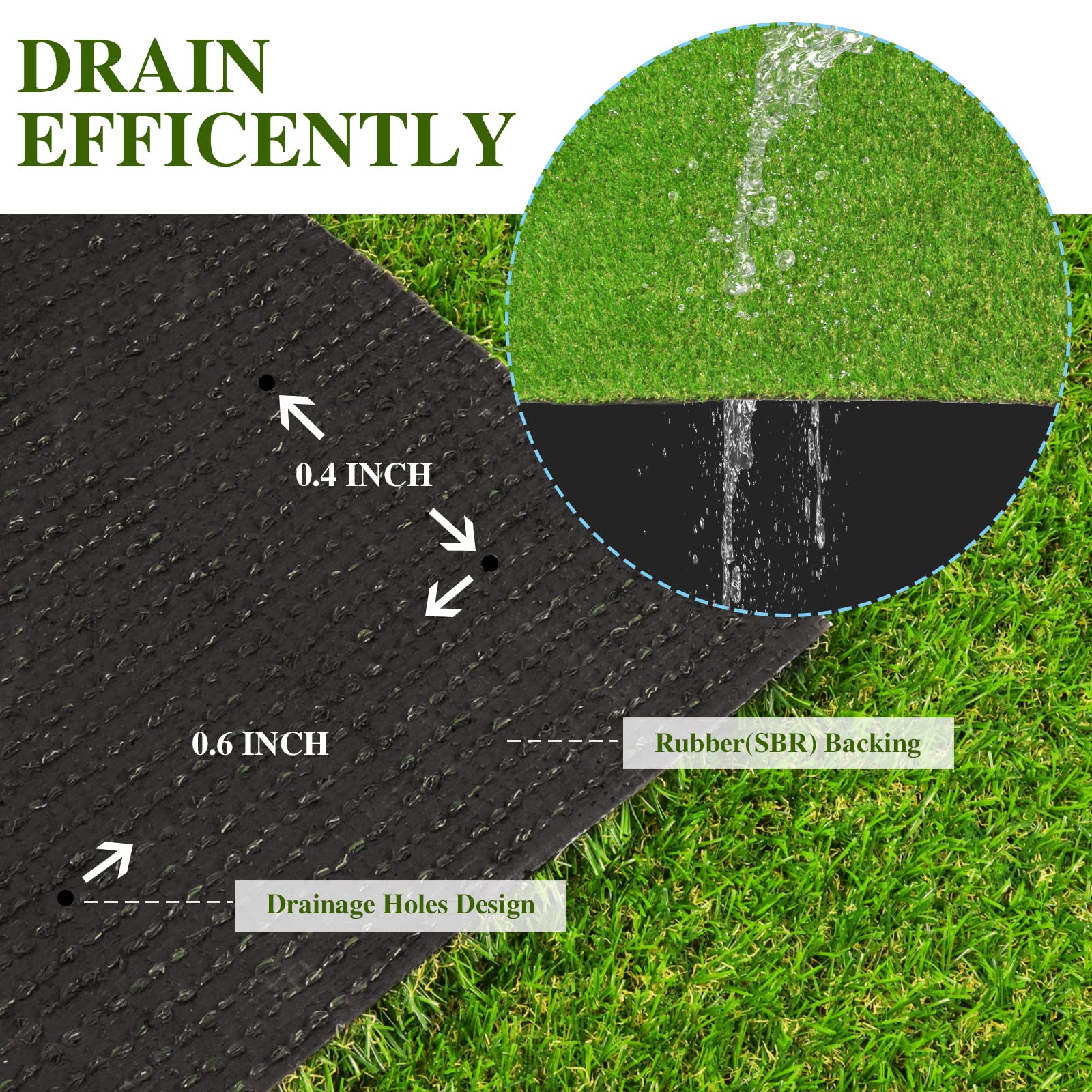 Weidear backing with drainage holes showing quick-dry and easy-clean benefit