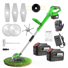 WEILISEN front view assembled cordless trimmer showing full tool and benefits