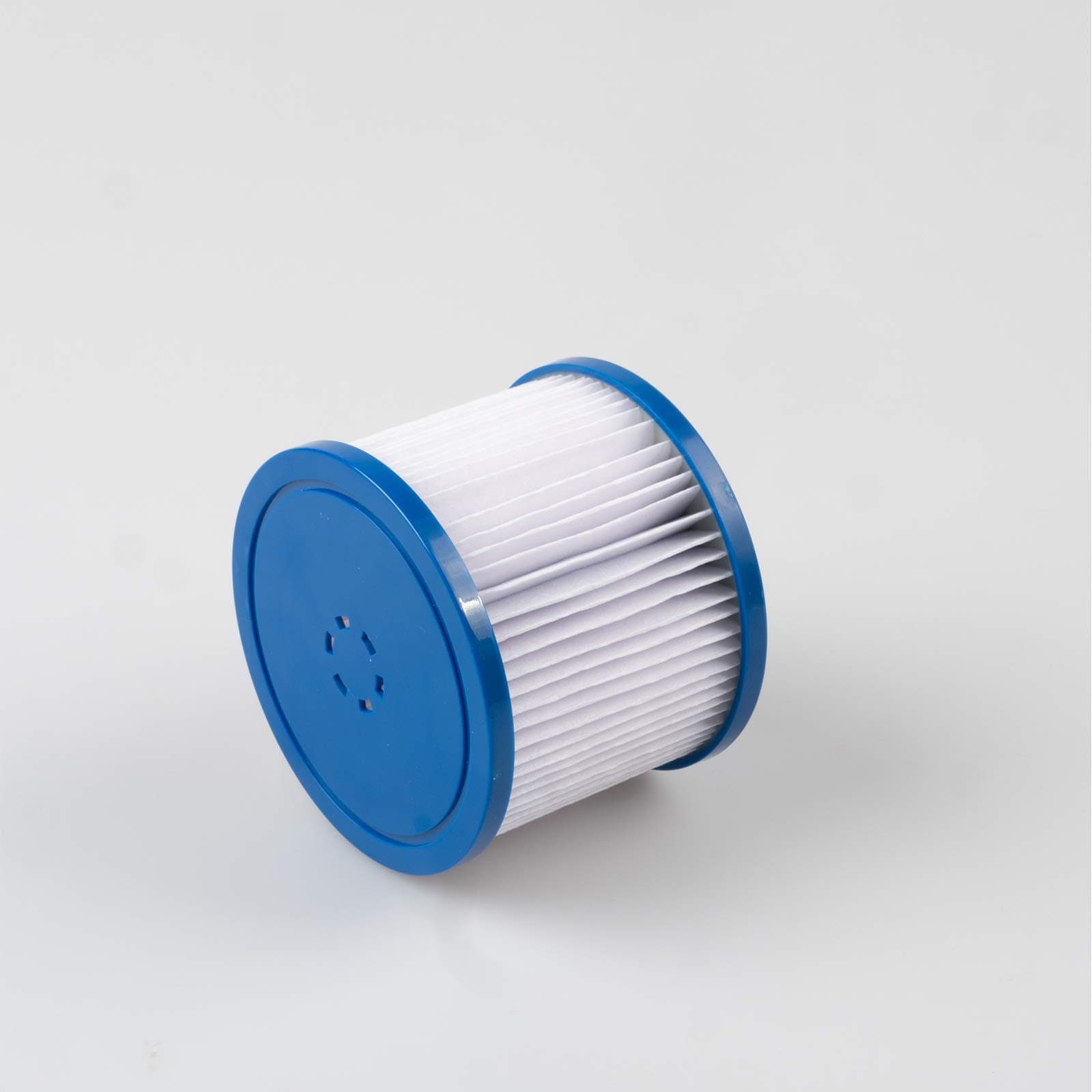 WEJOY close-up of folded polyester media highlighting particle capture performance