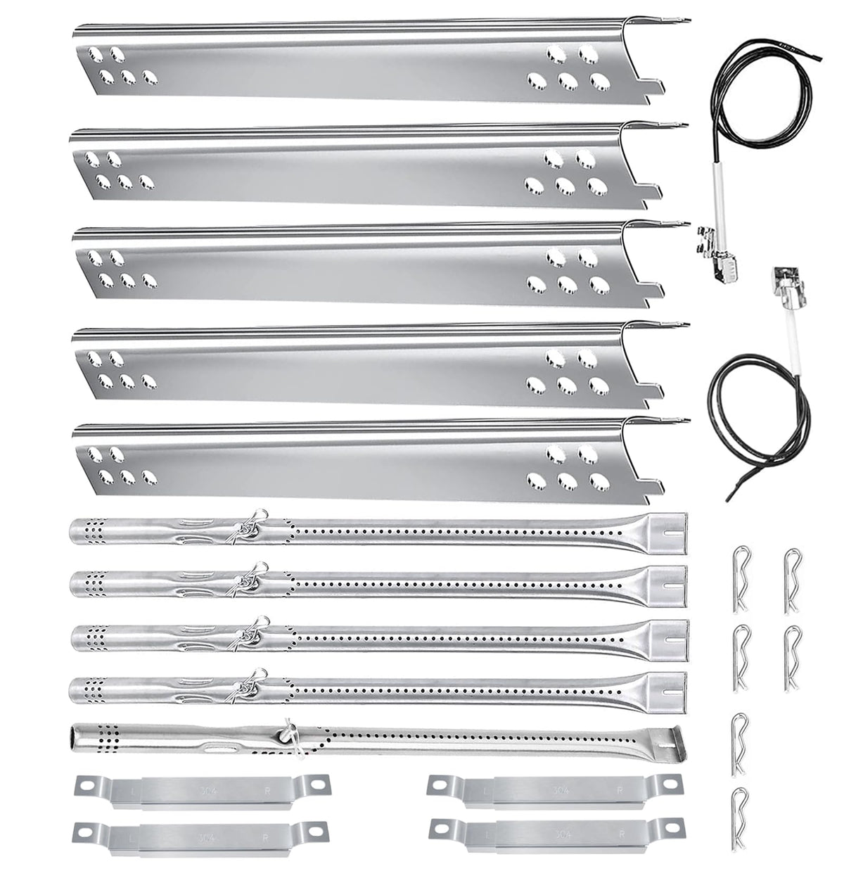 Welbocom front view of full five-burner kit showing complete replacement set benefits