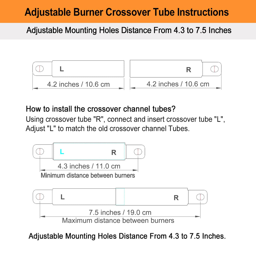 Welbocom burners next to ruler showing exact 17 3/4 inch fit dimensions