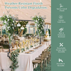 WellSign table arch with balloon garland enhancing party centerpieces