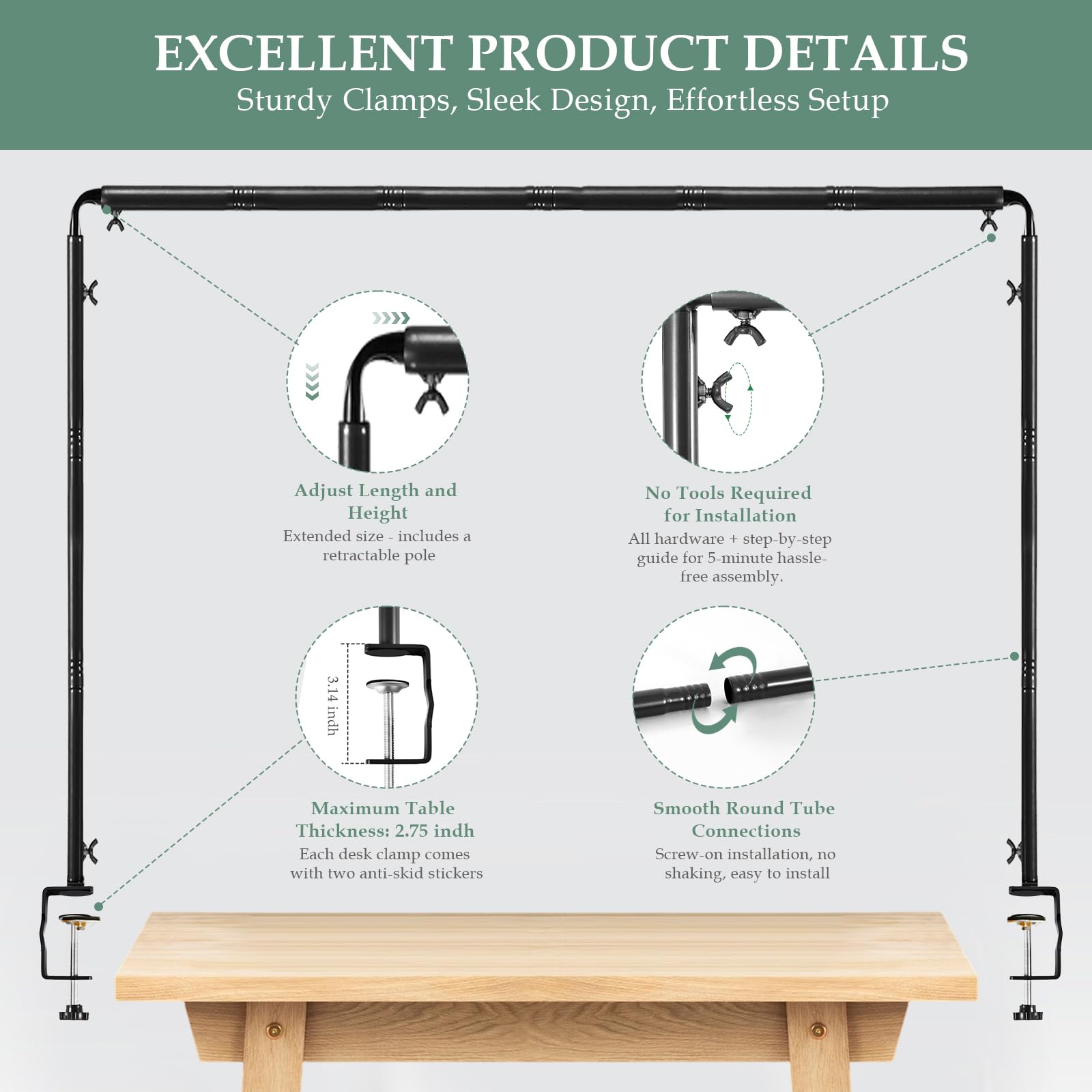 WellSign demonstrating height adjustment for flexible table setups