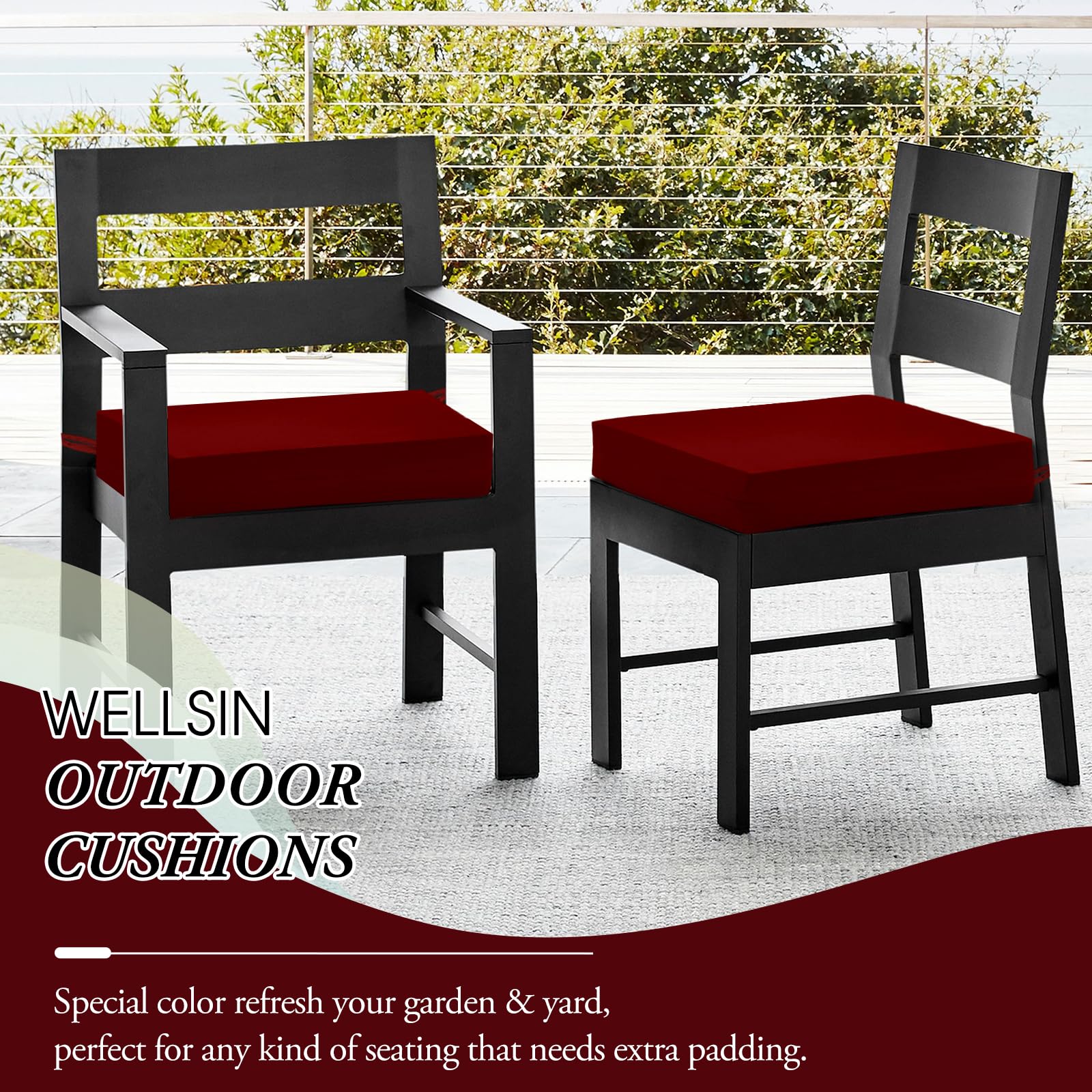 Wellsin folded cushions ready for storage showing easy maintenance
