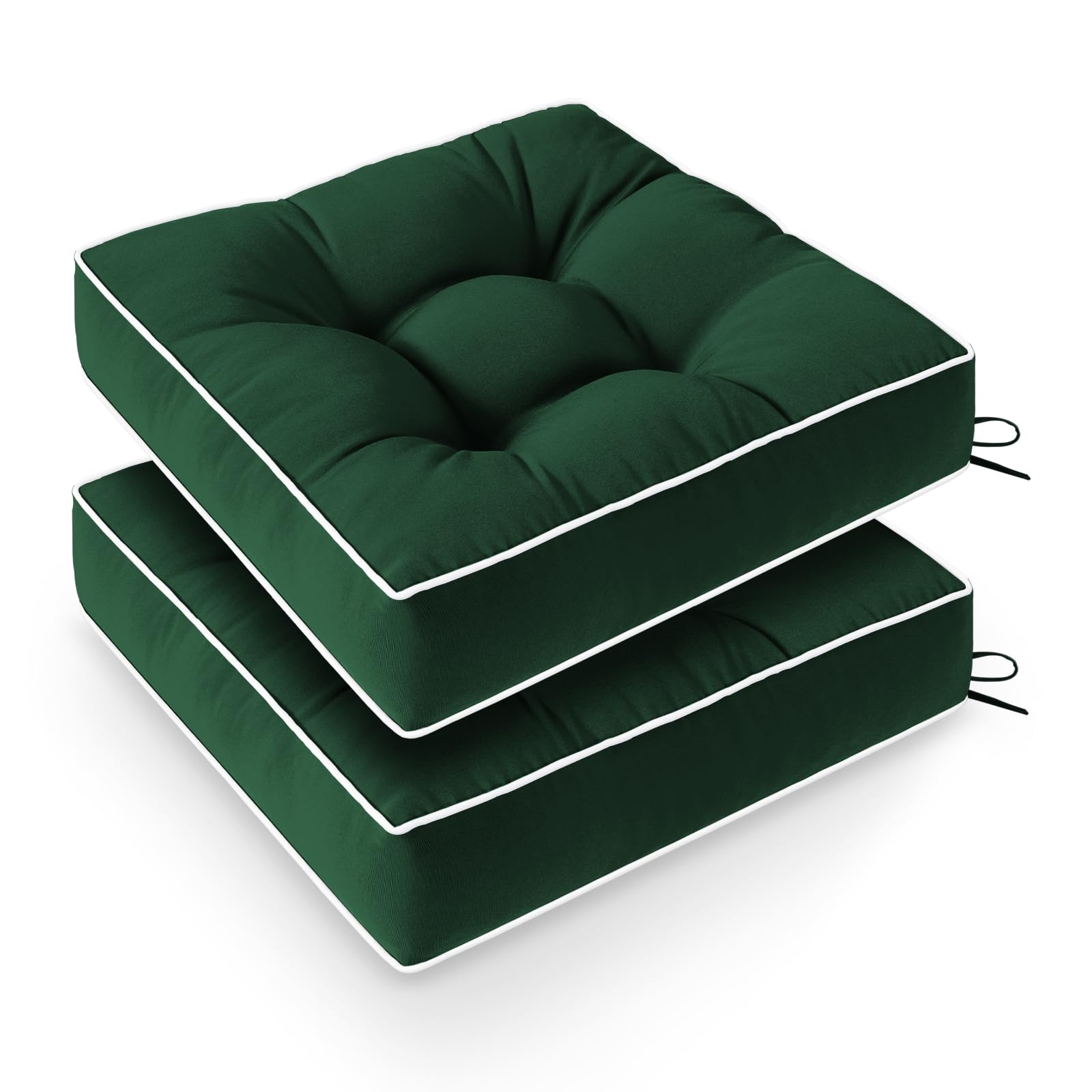 Wellsin forest green front view showing plush seat and neat tufting for comfortable support
