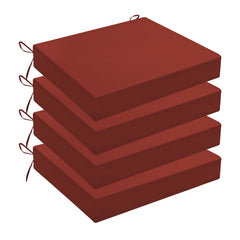 Wellsin front view of brick red cushion set showing neat corners and color benefit
