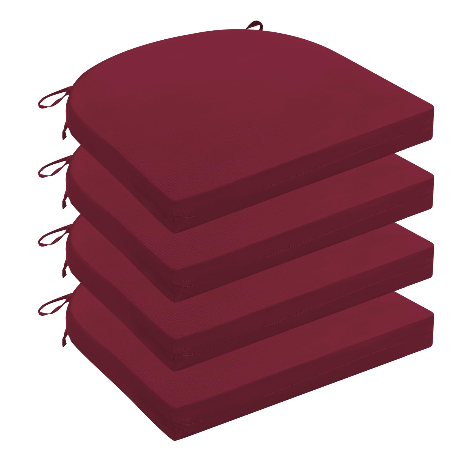 Wellsin front view of burgundy cushion set showing neat stitching and color