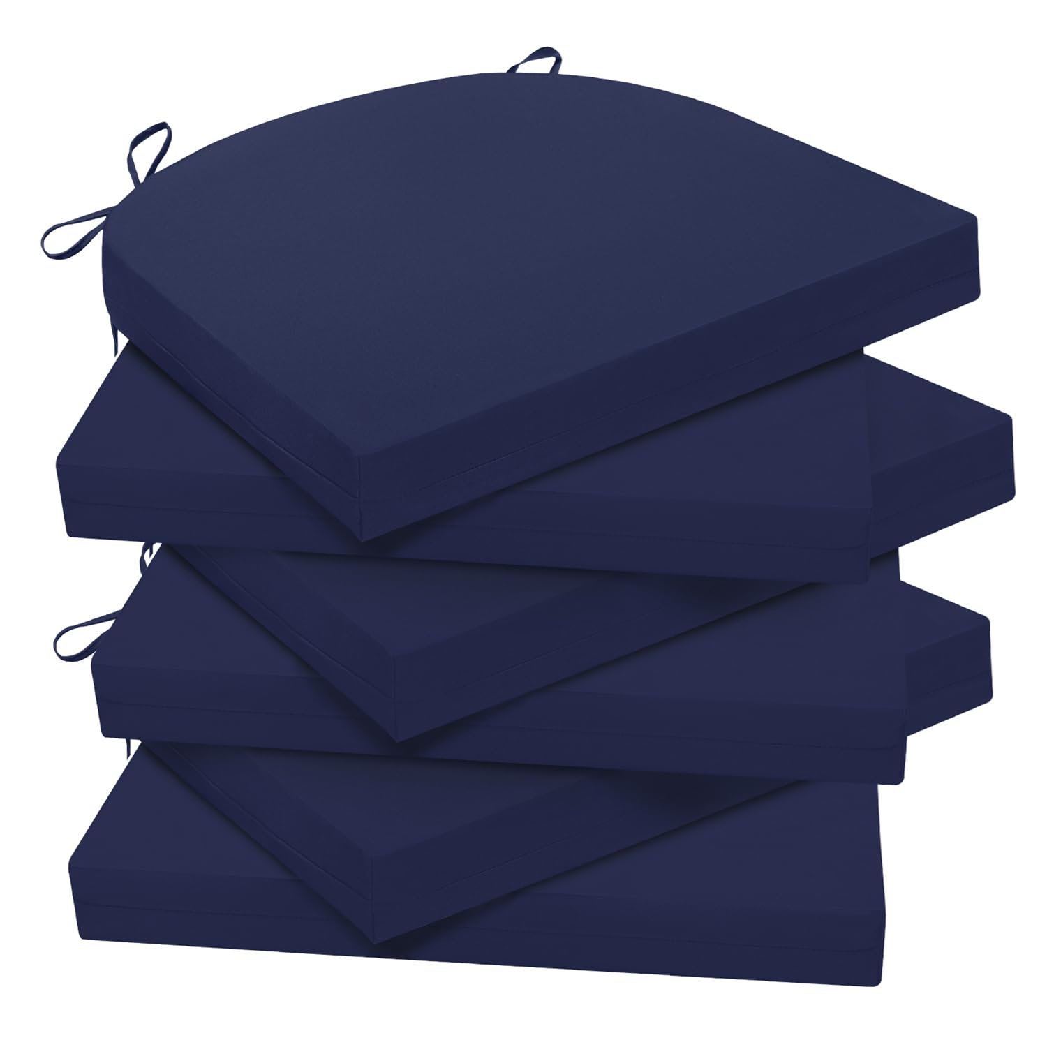 Wellsin front view of six navy cushions showing coordinated set benefit