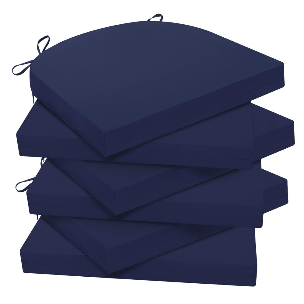 Wellsin front view of six navy cushions showing coordinated set benefit