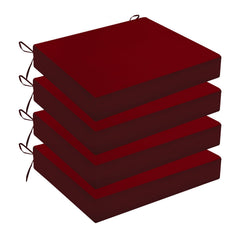Wellsin front view of four burgundy cushions showing color and fit
