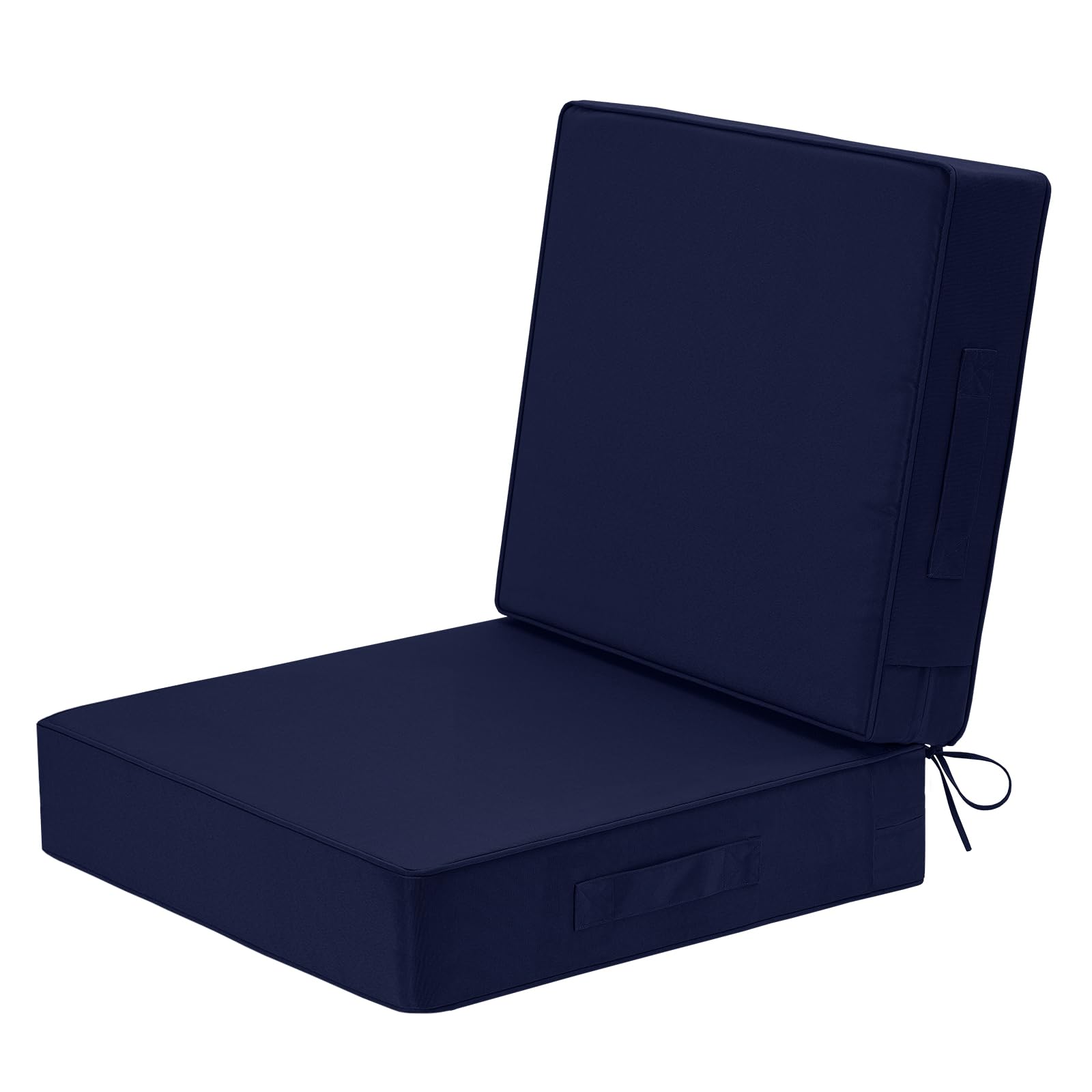 Wellsin front view of navy cushions showing clean fit and style benefit comfort