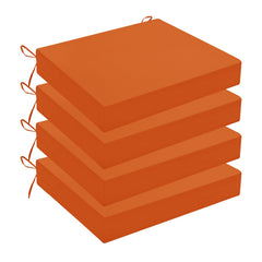 Wellsin front view of four orange cushions highlighting bright color and uniform fit