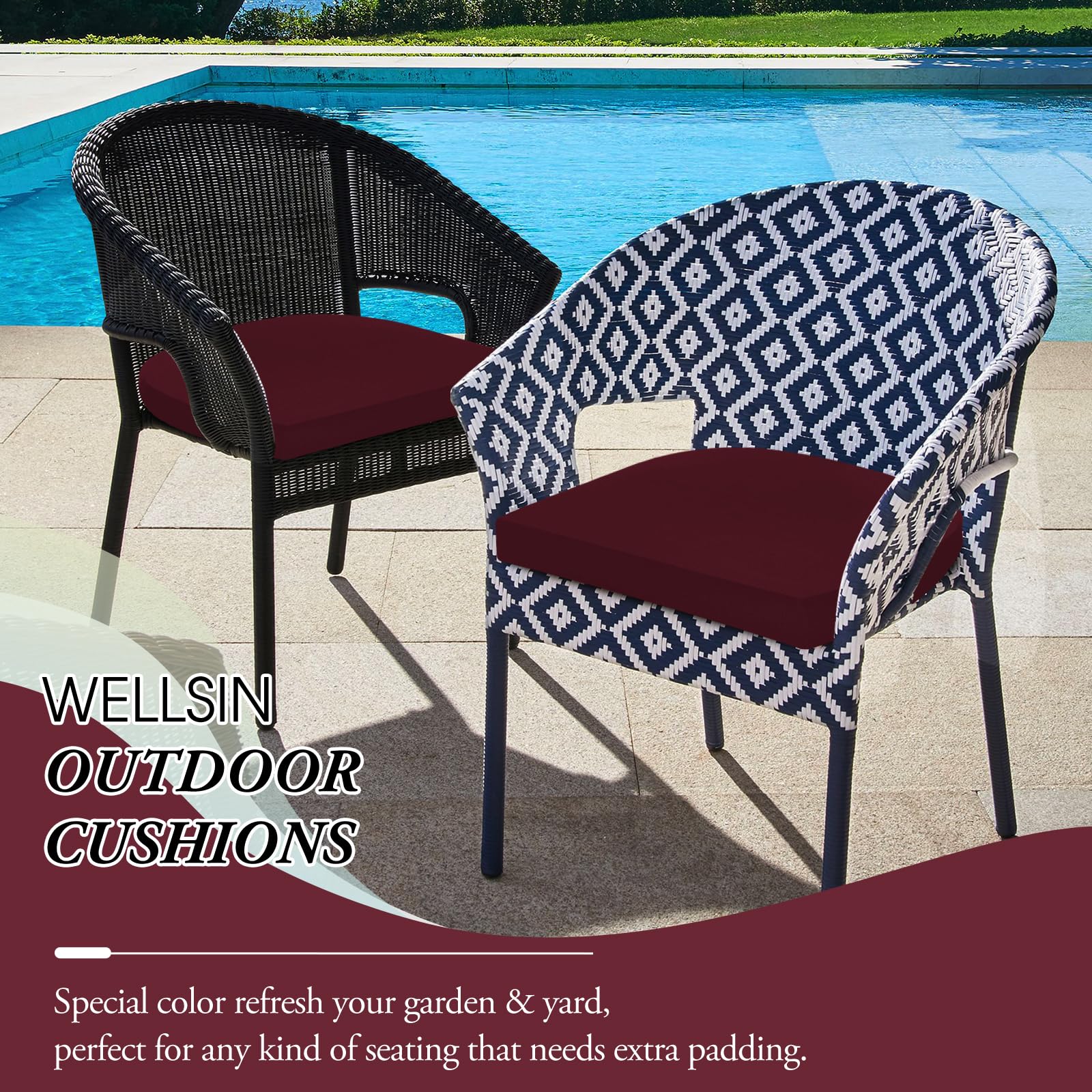 Wellsin cushions styled on indoor dining chairs improving seating comfort