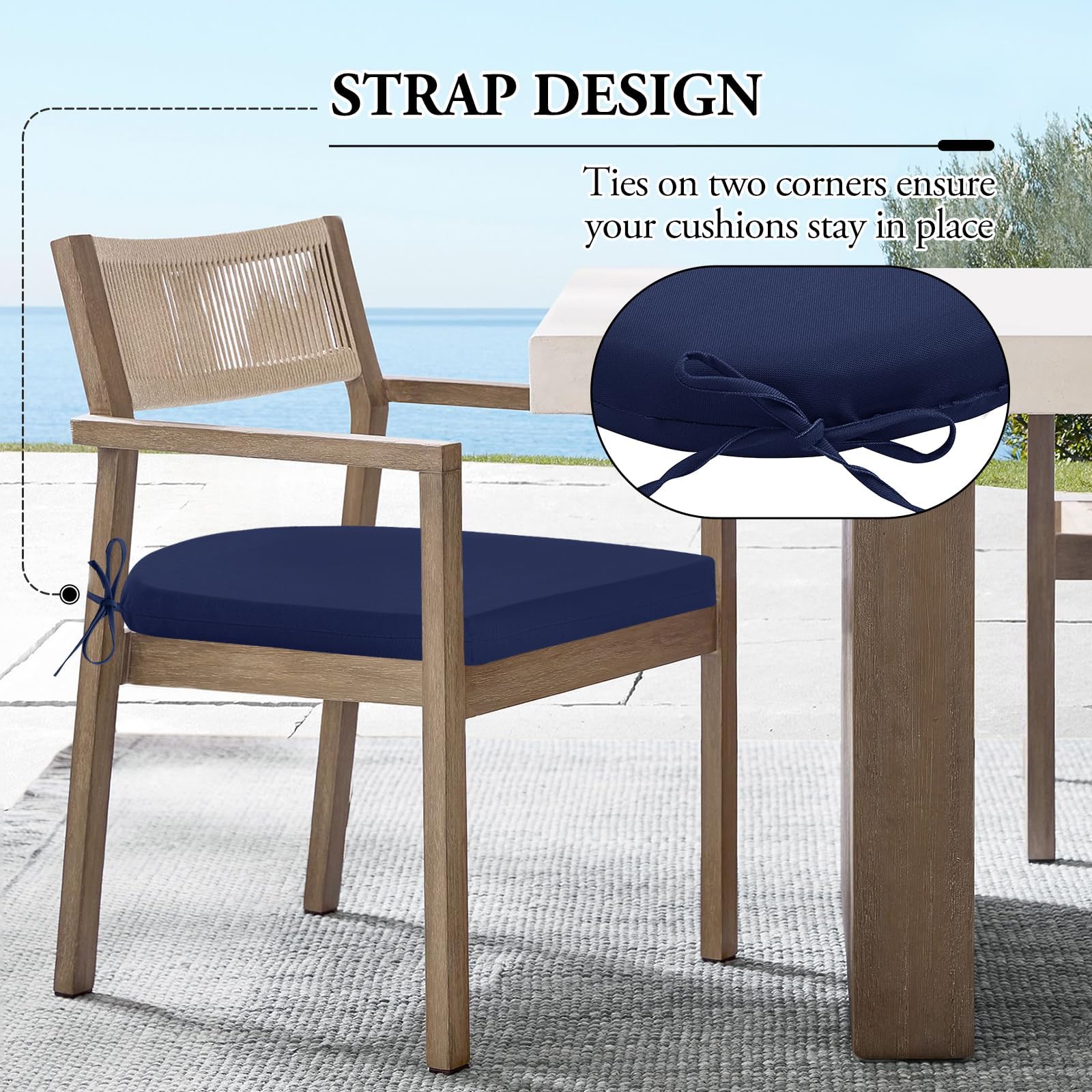 Wellsin navy size comparison on chair to show 17x16 dimensions