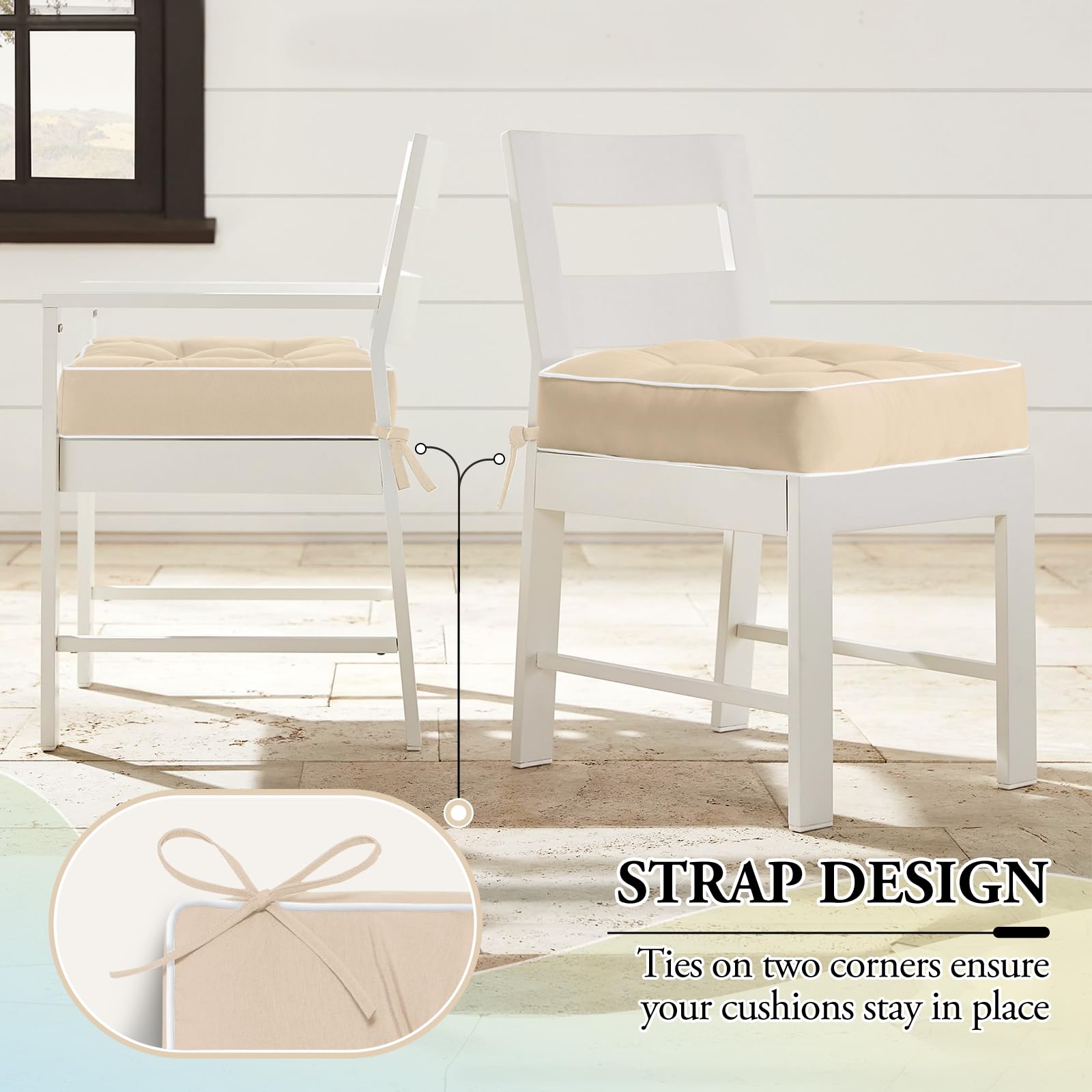 Wellsin on patio dining chair displaying upgraded outdoor seating comfort