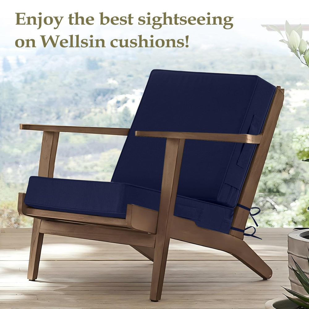 Wellsin cushions on a chair for scale showing ideal sizing benefit
