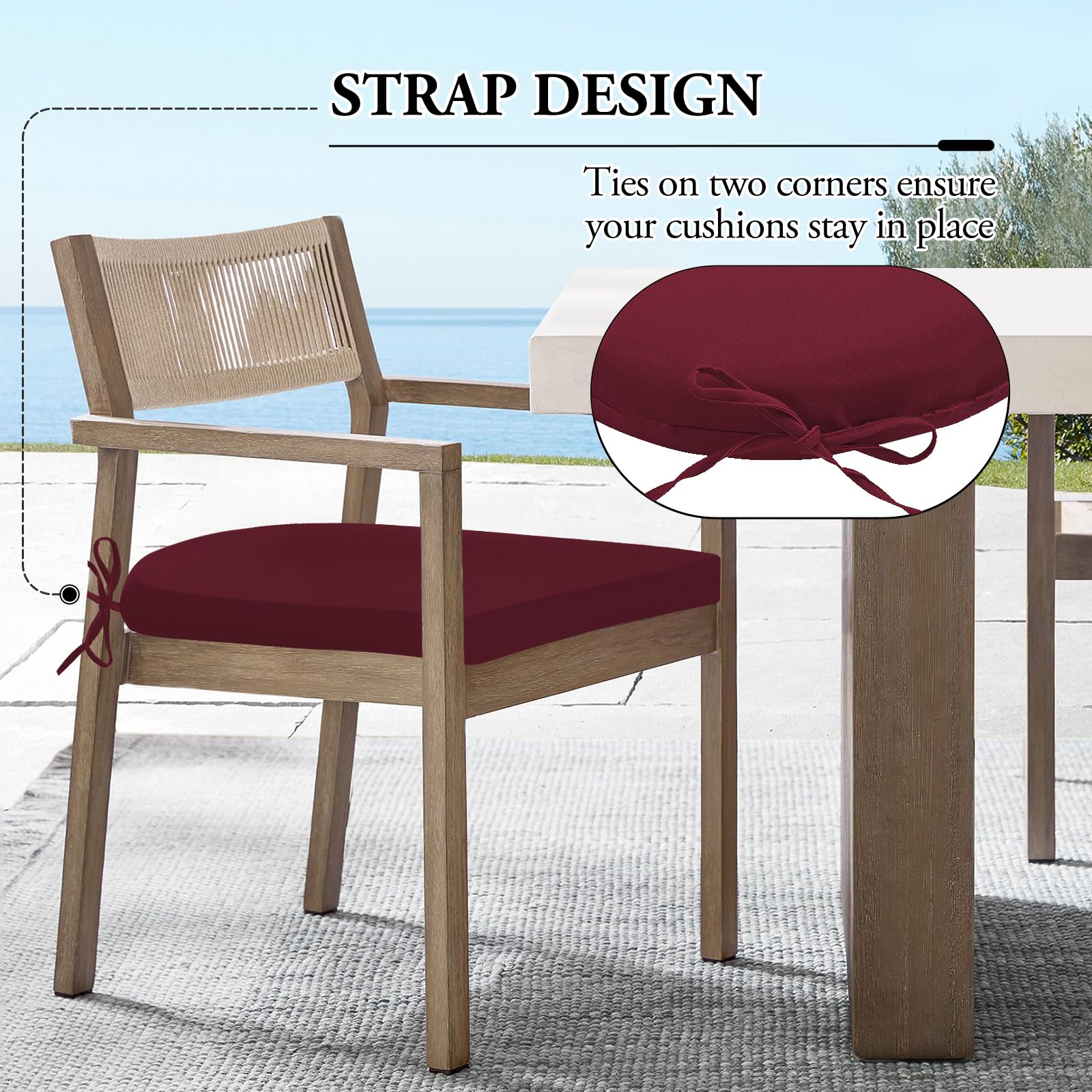 Wellsin size comparison chair scale illustrating 17x16 fit for standard outdoor chairs