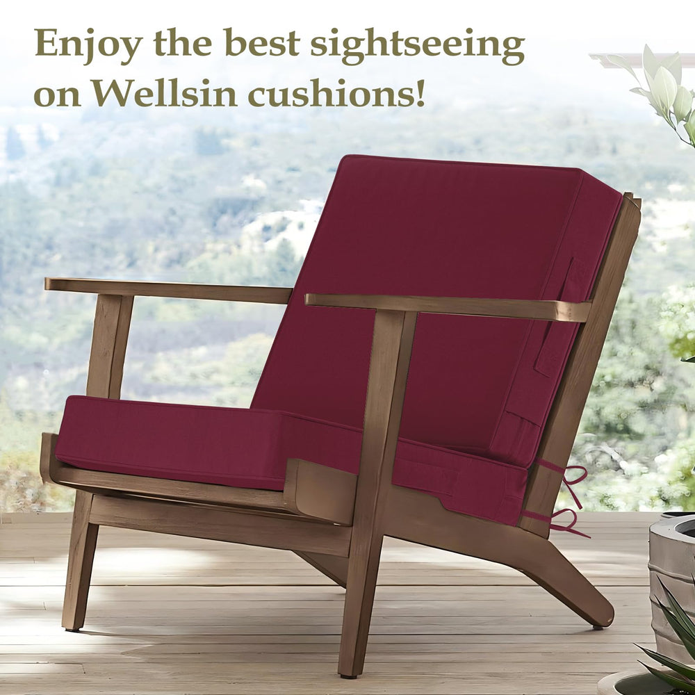 Wellsin size comparison on chair showing correct 24x24 fit for deep-seat furniture