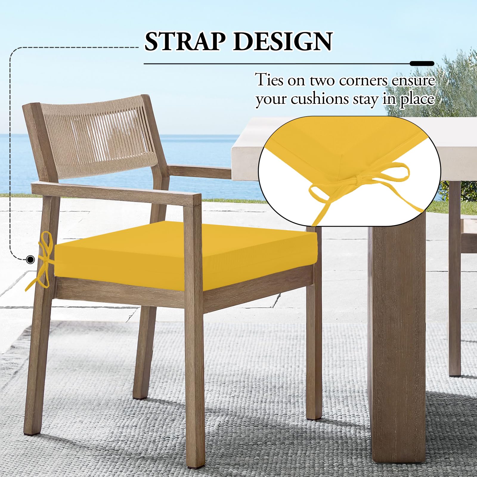 Wellsin cushion on seat for scale showing correct 18.5×16×3 inch fit