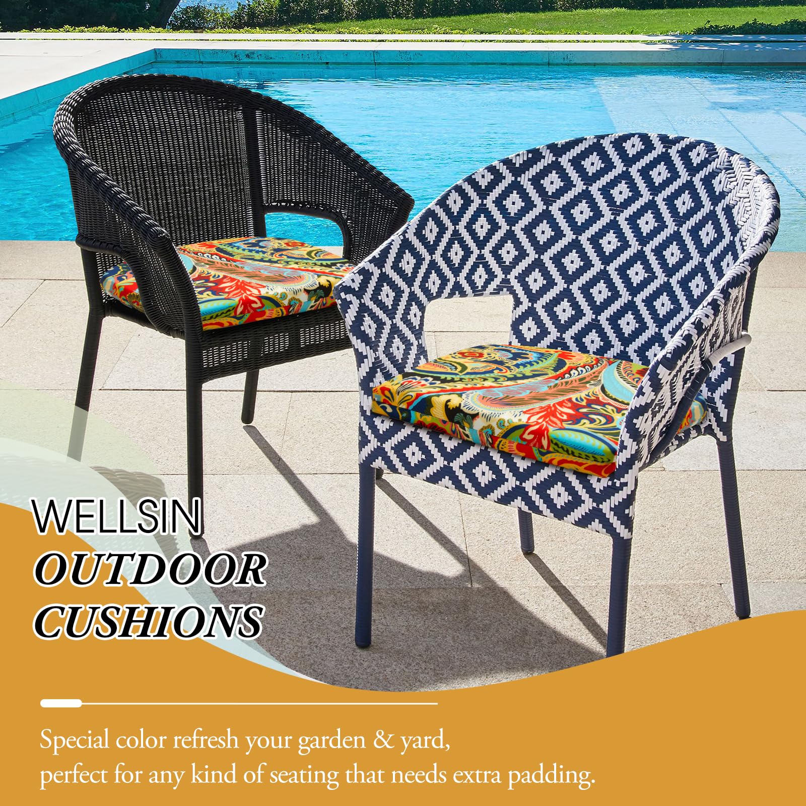 Wellsin stacked cushions demonstrating compact storage and convenience
