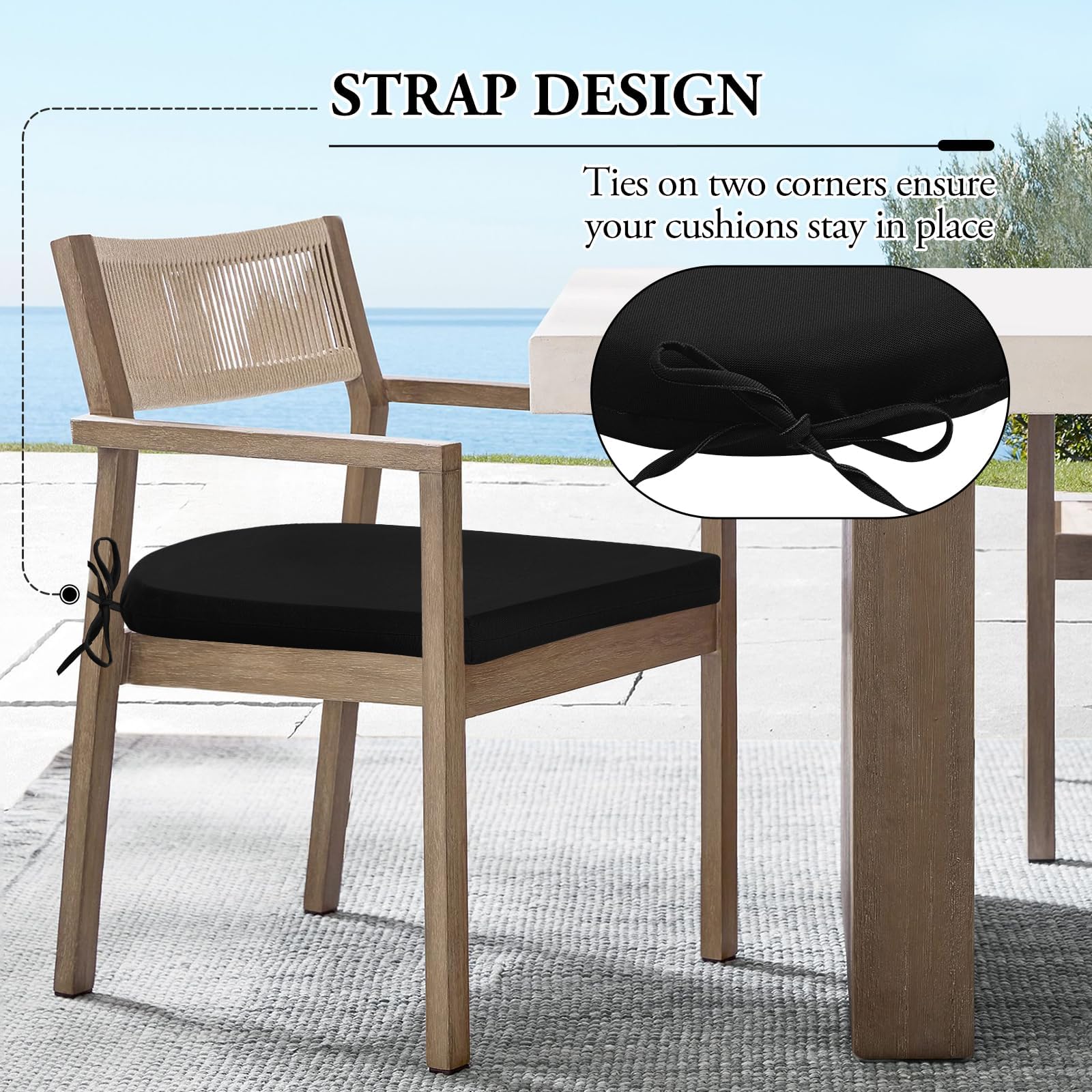 Wellsin stacked cushions set of four showing compact storage and consistent sizing
