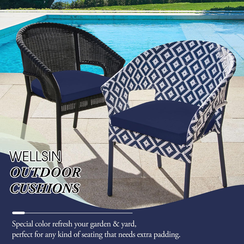 Wellsin stacked cushions in storage saving space between seasons