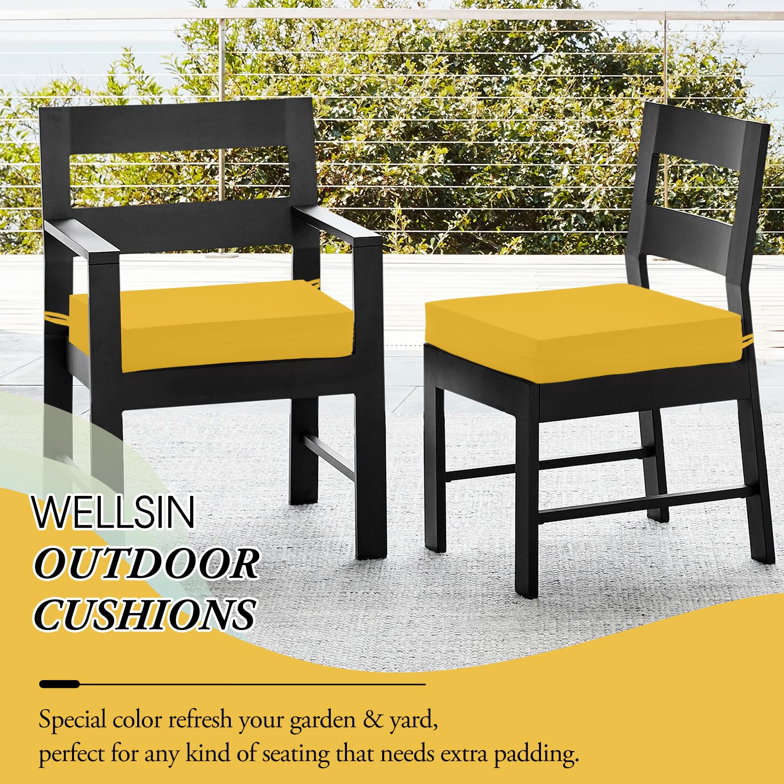 Wellsin lifestyle balcony scene highlighting stylish weather-resistant comfort