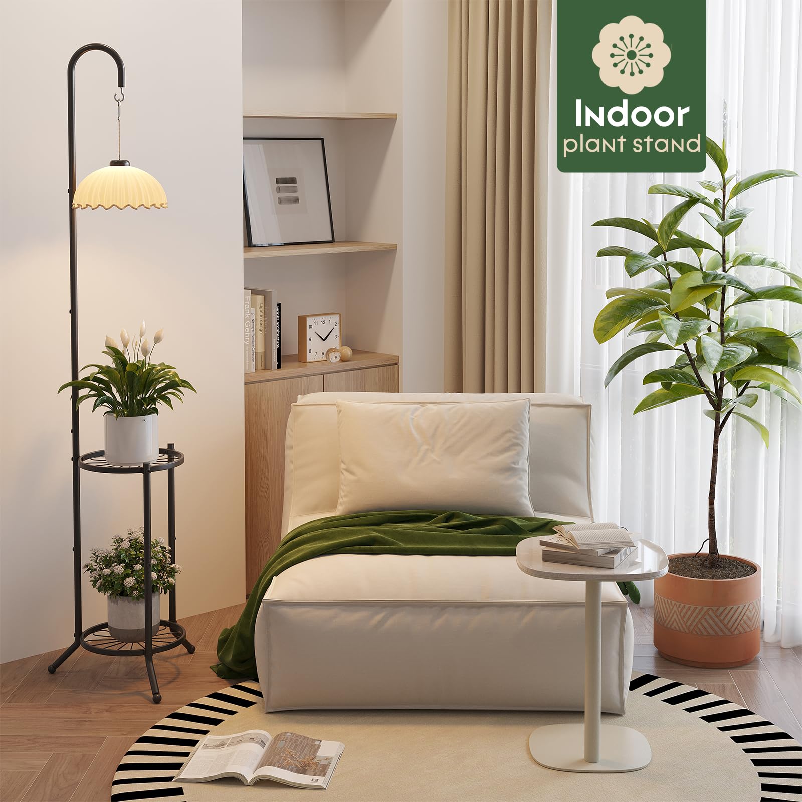 WELUKGUUD stand assembled on balcony showing vertical gardening and space efficiency