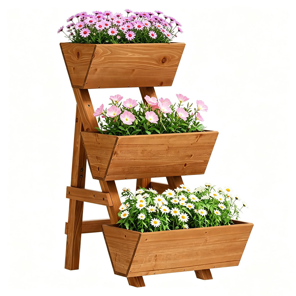 WELUKGUUD front view showing compact three-tier planter and organized herbs