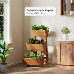 WELUKGUUD side profile of A-frame showing elevated planting boxes