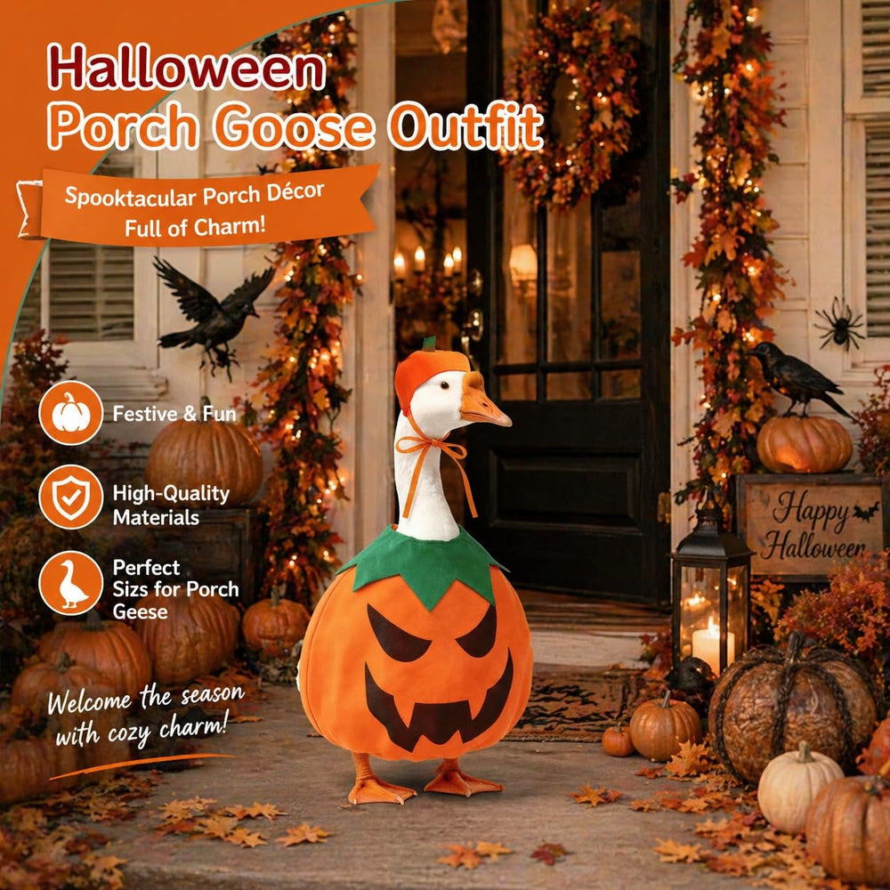 WeLyruff costume shown on a 23-inch goose to illustrate proper scale and fit