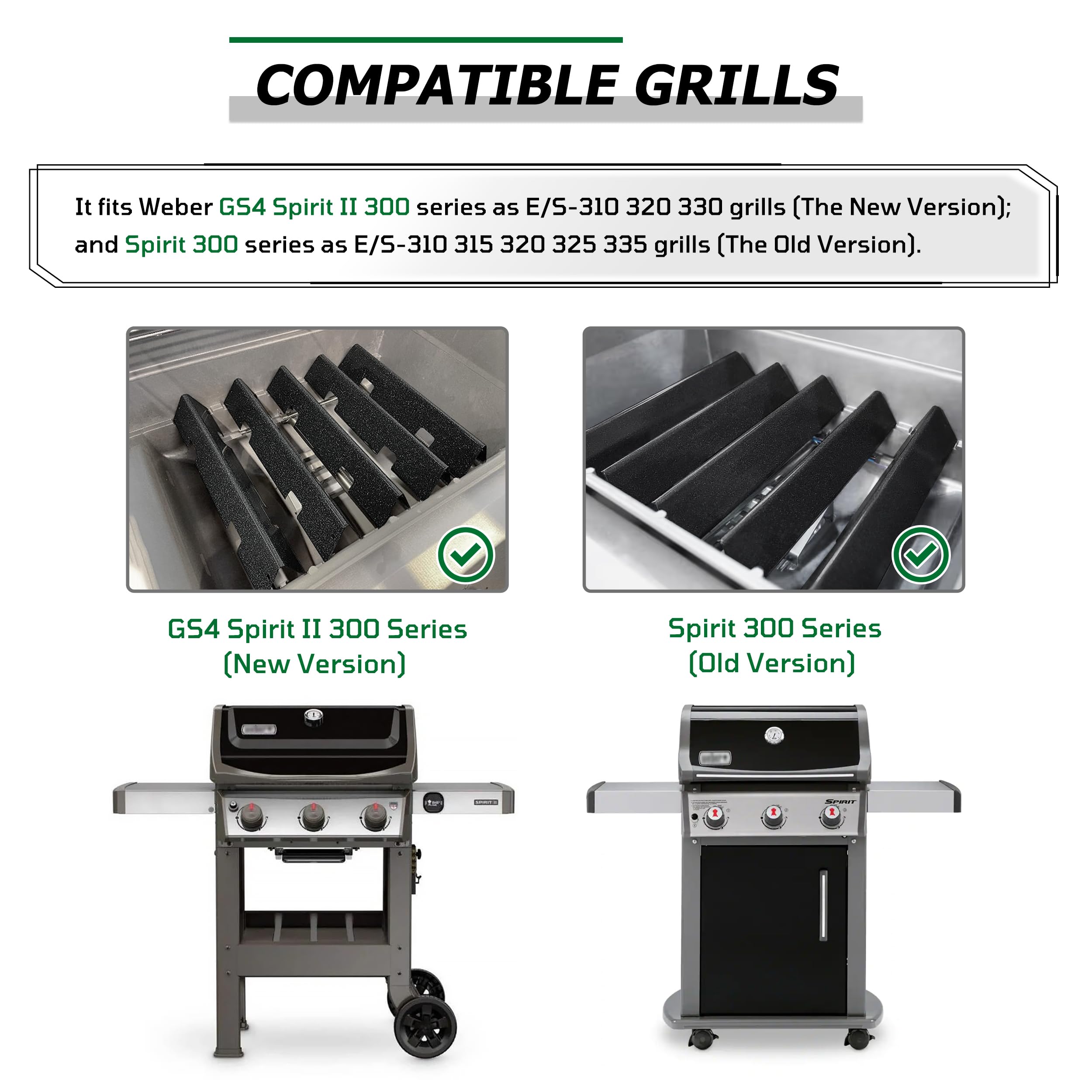 WEMEIKIT five bars packaged together ready to replace worn grill flame guards
