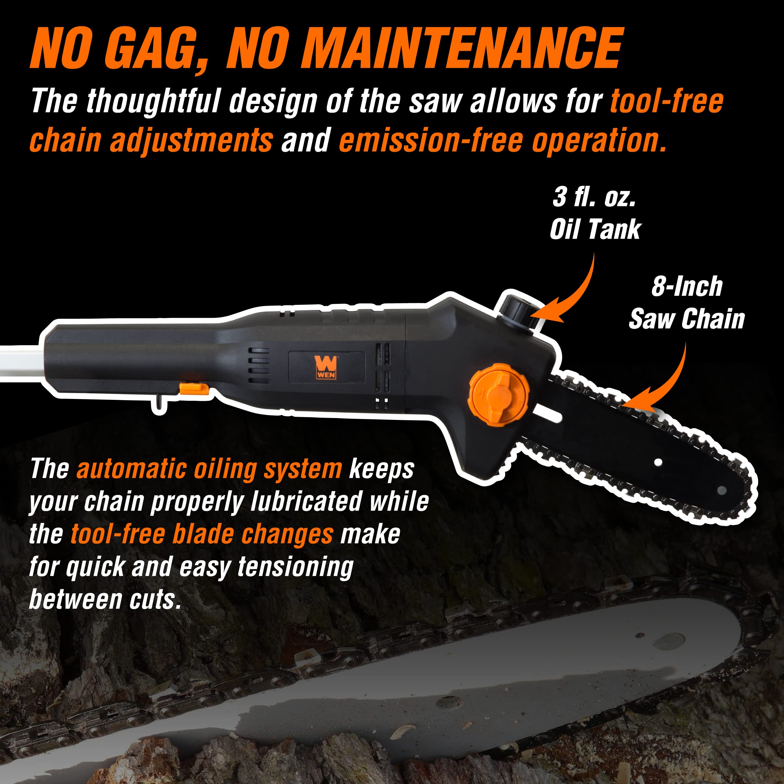 WEN 4019 handle with shoulder strap illustrating balanced, low‑fatigue operation