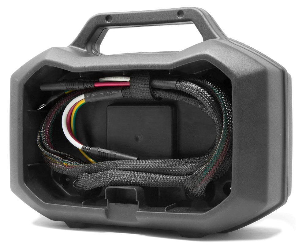 WEN internal cord storage compartment open showing tidy cable management