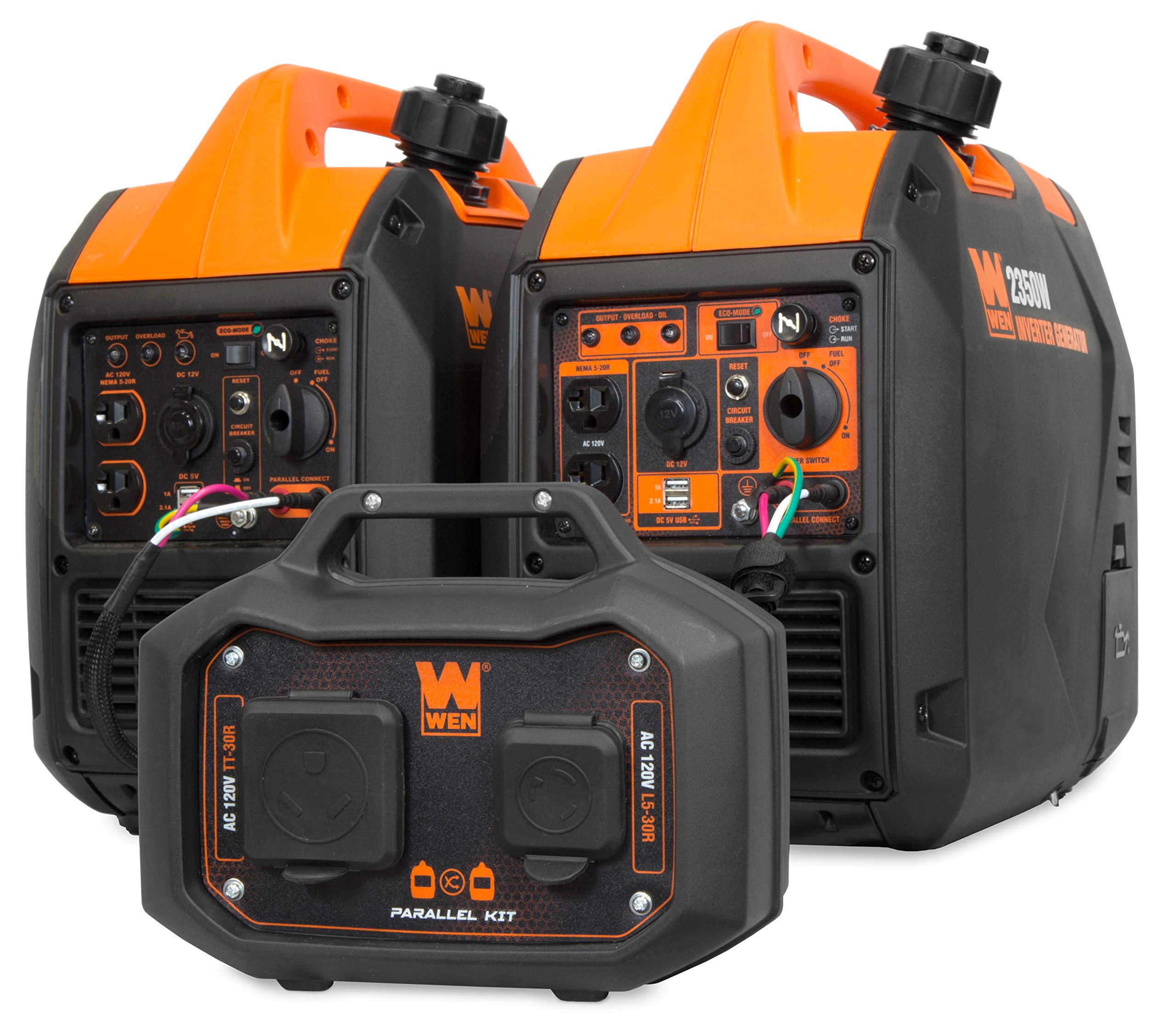 WEN parallel kit in RV camping setup powering appliances with extra watts