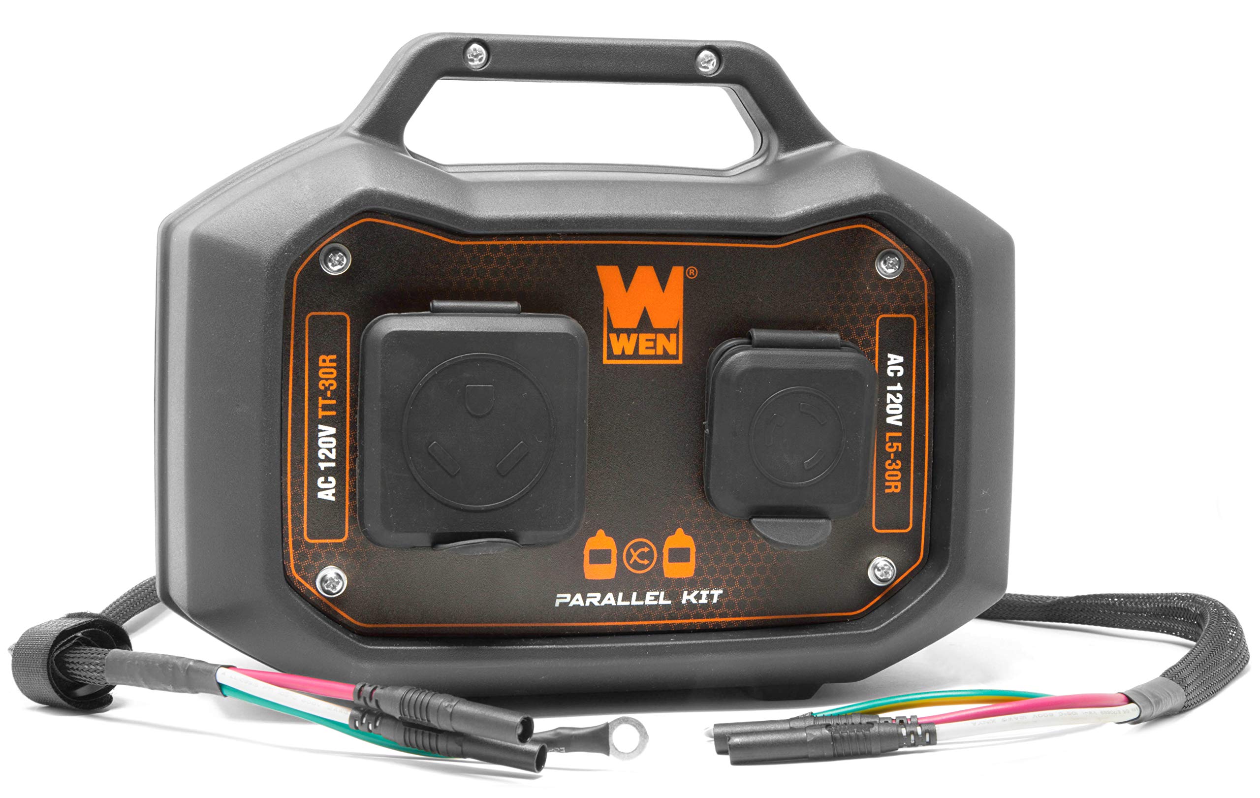 WEN L5-30R twist-lock detail highlighting secure transfer-switch connection