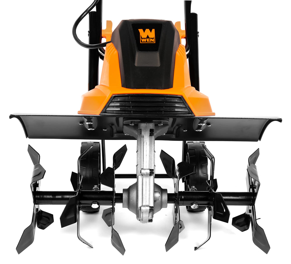 WEN tiller in garden use loosening soil to speed bed preparation